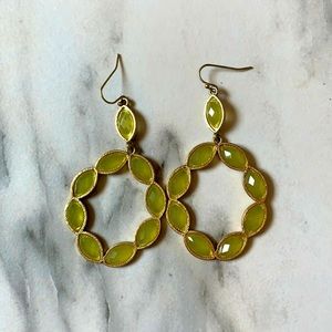 Green statement earrings
